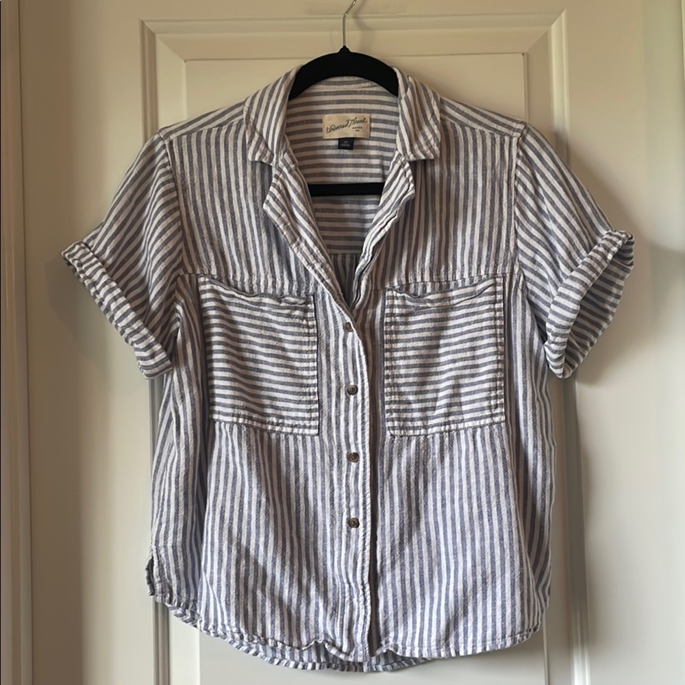 Universal Thread Blue and White Striped Shirt